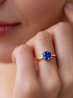 Blue Sapphire Ring – White Gold Plated 925 Sterling Silver - Image 2