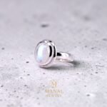 Rainbow Moonstone Ring – 925 Sterling Silver