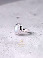 Rainbow Moonstone Ring – 925 Sterling Silver