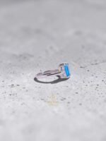 Emerald Cut Blue Topaz Ring – 925 Sterling Silver - Image 2