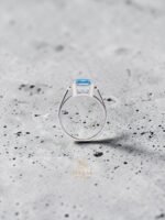 Emerald Cut Blue Topaz Ring – 925 Sterling Silver - Image 3