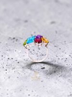 Multi-Gemstone Ring – 925 Sterling Silver