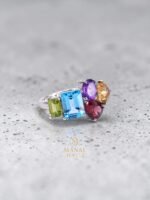 Multi-Gemstone Ring – 925 Sterling Silver - Image 3