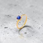 Blue Sapphire Ring – White Gold Plated 925 Sterling Silver