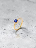 Blue Sapphire Ring – White Gold Plated 925 Sterling Silver