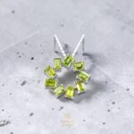 Peridot Cluster Pendant in 925 Sterling Silver