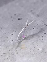 Sri Lankan Map Pendant with Pink Sapphire in 925 Sterling Silver - Image 3