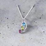 Mixed Gemstone Pendant in 925 Sterling Silver - 2