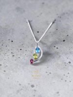 Mixed Gemstone Pendant in 925 Sterling Silver - 2