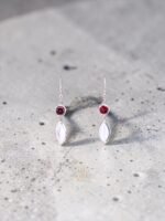 Garnet and Moonstone Earring in 925 Sterling Silver