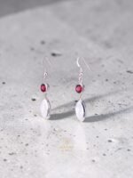 Garnet and Moonstone Earring in 925 Sterling Silver - Image 3